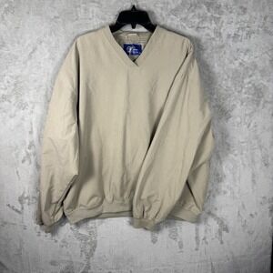 MG Men's Size XL Golf Lightweight Jacket‎ Beige Pullover Long Sleeve